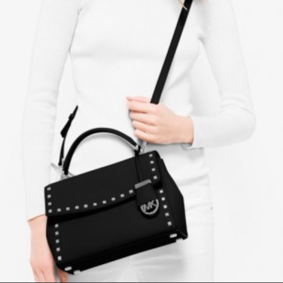 Michael Kors Handbags - Michael Kors Ava Stud Small Top Handle Leather Satchel